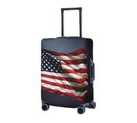 RLDOBOFE Travel Luggage Cover for Suitcase Elastic Suitcase Protector USA American Flag Suitcase Covers Washable Suitcase Protective Cover Dust-proof Luggage Covers Fit 18-32 Inch Luggage, Black