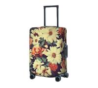 RLDOBOFE Travel Luggage Cover for Suitcase Elastic Suitcase Protector Vintage Flowers Suitcase Covers Washable Suitcase Protective Cover Dust-proof Luggage Covers Fit 18-32 Inch Luggage, Black