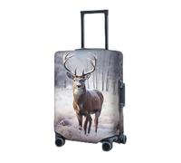 RLDOBOFE Travel Luggage Cover for Suitcase Elastic Suitcase Protector Winter Deer Suitcase Covers Washable Suitcase Protective Cover Dust-proof Luggage Covers Fit 18-32 Inch Luggage, Black, M