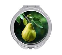 RLDOBOFE Travel Pears on The Tree Makeup Mirror Round Compact Pocket Mirror 2X /1x Magnifying Small Metal Foldable Handheld Portable Cosmetic Mirrors Unique Gift for Women Mother