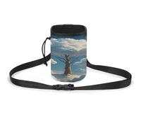 RLDOBOFE Tree Clouds Dog Treat Pouch, Multiple Ways to Wear Dog Treat Bag, Portable Pet Training Pouch for Walking Training