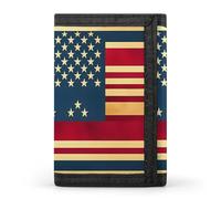 RLDOBOFE Trifold American Flag Print Wallet Minimalist Slim Mens Wallet with Zipper & Key Ring Polyester Stylish Wallets 8 Multiple Credit Card Holder for Daily Use Work Travel