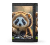 RLDOBOFE Trifold Cute Animal Wallet Minimalist Slim Mens Wallet with Zipper & Key Ring Polyester Stylish Wallets 8 Multiple Credit Card Holder for Daily Use Work Travel