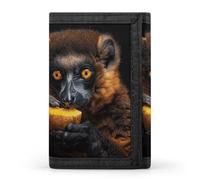 RLDOBOFE Trifold Eat Yellow Fruits Wallet Minimalist Slim Mens Wallet with Zipper & Key Ring Polyester Stylish Wallets 8 Multiple Credit Card Holder for Daily Use Work Travel