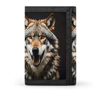 RLDOBOFE Trifold Hungry Like A Wolf Wallet Minimalist Slim Mens Wallet with Zipper & Key Ring Polyester Stylish Wallets 8 Multiple Credit Card Holder for Daily Use Work Travel