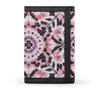 RLDOBOFE Trifold Tie Dye Wallet Minimalist Slim Mens Wallet with Zipper & Key Ring Polyester Stylish Wallets 8 Multiple Credit Card Holder for Daily Use Work Travel