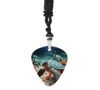RLDOBOFE Turtle Starfish Guitar Pick Necklace, Guitar Pick Holder Pendant for Women, Guitar Music Necklace for Men, Personalized Rock Music Necklace with Chain, Music Picks