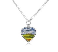RLDOBOFE Tuscany Spring Cremation Jewelry for Ashes Heart Urn Necklaces Personalized Memorial Necklace Dog Cat Keepsake Pendant Custom Small Locket Ash Holder for Women Men