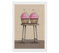 RLDOBOFE Two Cartoon Cupcakes Diamond Painting Kit for Adults Round 5d Diamond Art Kits for Beginners DIY Full Drill Diamonds Dots Painting Gem Arts Crafts Home Wall Decor Gift 8"x12"