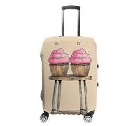 RLDOBOFE Two Cartoon Cupcakes Travel Luggage Cover Anti Scratch Suitcase Protector Washable Elastic Baggage Cover, white, M, Stylish