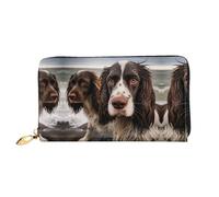 RLDOBOFE Two Dogs on the Beach Leather Wallet for Women Long Coin Purse Ultra Slim Credit Cards Holder Bifold Clutch