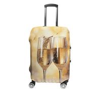 RLDOBOFE Two Glasses of Champagne Baggage Cover for Travel, Washable Suitcase Covers for Home, Dustproof Luggage Protector Skins with Zippers, Protector Anti Scratch, Luggage Covers, white, XL