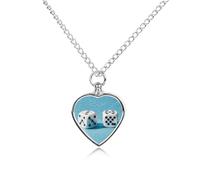 RLDOBOFE Two White Dice Cremation Jewelry for Ashes Heart Urn Necklaces Personalized Memorial Necklace Dog Cat Keepsake Pendant Custom Small Locket Ash Holder for Women Men