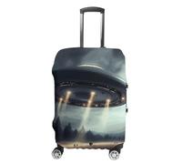 RLDOBOFE UFO Landing Baggage Cover for Travel, Washable Suitcase Covers for Home, Dustproof Luggage Protector Skins with Zippers, Protector Anti Scratch, Luggage Covers, white, L, Luggage Case Cover