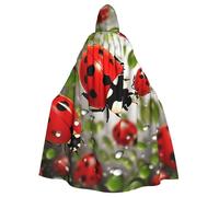 RLDOBOFE Unisex Full Length Halloween Hooded Cloak Ladybug Hooded Robe Witch Cape for Halloween Cosplay Costume
