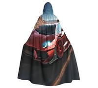 RLDOBOFE Unisex Full Length Halloween Hooded Cloak Red race Car Hooded Robe Witch Cape for Halloween Cosplay Costume