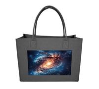 RLDOBOFE Universe Gala Felt Tote Bag Reusable Kitchen Grocery Bag Versatile Large Capacity Commuter Handbags, Dark Gray, One Size