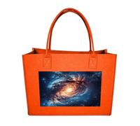 RLDOBOFE Universe Gala Felt Tote Bag Reusable Kitchen Grocery Bag Versatile Large Capacity Commuter Handbags, Fruit Orange, One Size