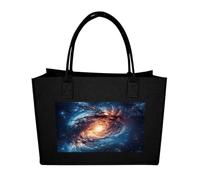 RLDOBOFE Universe Gala Felt Tote Bag Reusable Kitchen Grocery Bag Versatile Large Capacity Commuter Handbags, Black, One Size