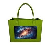 RLDOBOFE Universe Gala Felt Tote Bag Reusable Kitchen Grocery Bag Versatile Large Capacity Commuter Handbags, Light Green, One Size