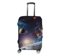 RLDOBOFE Universe Galaxy Outer Space Travel Luggage Cover Anti Scratch Suitcase Protector Washable Elastic Baggage Cover, white, M, Stylish