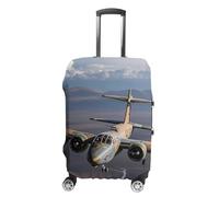 RLDOBOFE US Army Plane Travel Luggage Cover Anti Scratch Suitcase Protector Washable Elastic Baggage Cover, white, Small, Stylish