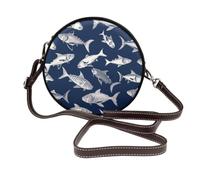 RLDOBOFE Various Sea Fish Pattern Shoulder Bag for Women PU Leather Purses Retro Clutch Handbags with Zipper & Removable Strap for Daily Use, Phone Wallet, Trendy Ladies Crossbody Bag
