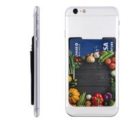 RLDOBOFE Various vegetable agriculture Phone Wallet, Stick On Card Holder for Back of Phone Case - Leather Cell Phone Card Wallet Sleeve Adhesive Phone Pocket - Compatible with Most Cell Phones