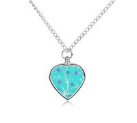 RLDOBOFE Vine & Purple Bloom Cremation Jewelry for Ashes Heart Urn Necklaces Personalized Memorial Necklace Dog Cat Keepsake Pendant Custom Small Locket Ash Holder for Women Men