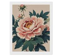 RLDOBOFE Vintage Peony Flowers Diamond Painting Kit for Adults Round 5d Diamond Art Kits for Beginners DIY Full Drill Diamonds Dots Painting Gem Arts Crafts Home Wall Decor Gift 16"x20"