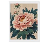RLDOBOFE Vintage Peony Flowers Diamond Painting Kit for Adults Square 5D Diamond Art Kits for Beginners DIY Full Drill Diamonds Dots Painting Gem Arts Crafts Home Wall Decor Gift 12"x16"