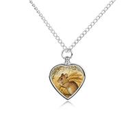 RLDOBOFE Vole Wheat Ear Cremation Jewelry for Ashes Heart Urn Necklaces Personalized Memorial Necklace Dog Cat Keepsake Pendant Custom Small Locket Ash Holder for Women Men