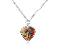 RLDOBOFE Watercolor Guitar Cremation Jewelry for Ashes Heart Urn Necklaces Personalized Memorial Necklace Dog Cat Keepsake Pendant Custom Small Locket Ash Holder for Women Men