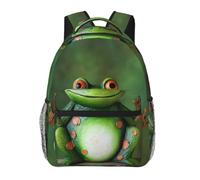 RLDOBOFE Welcome Frog Cute Backpack Waterproof Lightweight Casual Backpack One Size Daypack Travel Laptop Bag For Men Women