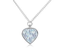 RLDOBOFE White Butterfly Garden Cremation Jewelry for Ashes Heart Urn Necklaces Personalized Memorial Necklace Dog Cat Keepsake Pendant Custom Small Locket Ash Holder for Women Men