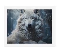 RLDOBOFE Wolf Sitting in The Snow Paint by Numbers Kit for Adults Beginners, Personalized Paint 50x65cm for DIY Crafts, Cute Painting for Office Wall Decor Gift, Home Activity, Anniversary
