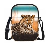 RLDOBOFE Women Cell Phone Purse Small Crossbody Bags Zipper Sling Purses Travel Shoulder Handbag Cheetah Waiting For An Opportunity Messenger Bag