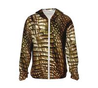 RLDOBOFE Women's UPF 50+ Sun Protection Hoodie Lightweight Jackets Shirt African Crocodile Long Sleeve Sun Shirts, Black, XL