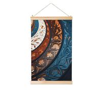 RLDOBOFE Wooden Shaft Hanging Poster Spiral and Curve Patterns Wall Art Prints Canvas Paintings with Wood Frames Vintage Wall Banner Modern Artwork for Home Decor Tapestry Ready to Hang