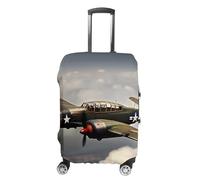 RLDOBOFE World War 2 Aircraft Airplane Baggage Cover for Travel, Washable Suitcase Covers for Home, Dustproof Luggage Protector Skins with Zippers, Protector Anti Scratch, Luggage Covers, white, M