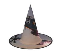 RLDOBOFE World War 2 Aircraft Airplane print Halloween Witch Hat Cosplay Caps Halloween Decoration Costume Accessories For Halloween Party 2 PCS