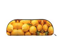 RLDOBOFE Yellow Ripe Lemon Pencil Pouch Leather,Small Pen Bags With Zipper For Pencils,Pens,Markers,Makeups,Change,Coins