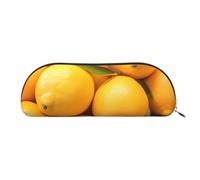 RLDOBOFE Yellow Ripe Lemon Pencil Pouch Leather,Small Pen Bags With Zipper For Pencils,Pens,Markers,Makeups,Change,Coins