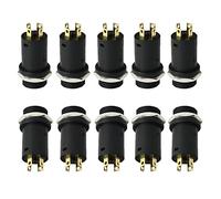 RLECS 10pcs 3.5mm Mini Stereo Female Jack Socket Plug with Nut, 3.5MM Mini Stereo Panel Mount Jack Solder Connector 4-Pole Gold-Plated, 3.5 mm Headphone Audio Jack