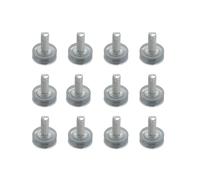 RLECS 12PCS Transparent Adjustable Furniture Feet, Hard Rubber, Round, M6 Threaded, Diameter 18mm/0.7inch, For Tables, Chairs, Counters, Benches, Furniture