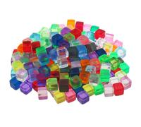 RLECS 200PCS 8mm Blank Coloured Glossy Transparent Dice Acrylic Cube Suitable for Board Game Educational Aids DIY Crafts Party Favours Jewellery Making