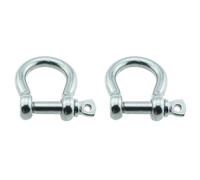 RLECS 2PCS 3/8 Inch 304 Stainless Steel D Ring Shackle 10mm Silver Screw Anchor Buckle for Cargo Mining Equipment Crane Machinery Loading Unloading