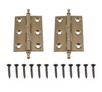 RLECS 2PCS Antique Brass 2 Inch Hinge Crown Head Butt Hinge Antique Brass Cabinet Door Flush Concealed Hinge Length 50MM/2Inch Suitable for Cabinet Door Box Wooden Box and Wooden Door
