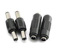 RLECS 2pcs DC 5.5x2.1mm Male to Male Power Plug Connector & 2pcs DC 5.5x2.1mm Female to Female Power Jack Connector Adapter for CCTV