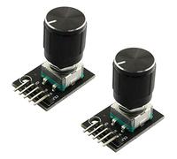 RLECS 2pcs Encoder Module Brick Sensor clickable Switch 360 Degree Rotary KY-040 with Knob Cap for Arduino